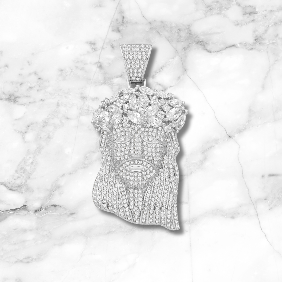 Marquise Diamond Jesus Pendant